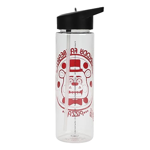 Five Nights At Freddy's Red Transparent 24 Ounce BPA-Free UV Plastic Water Bottle