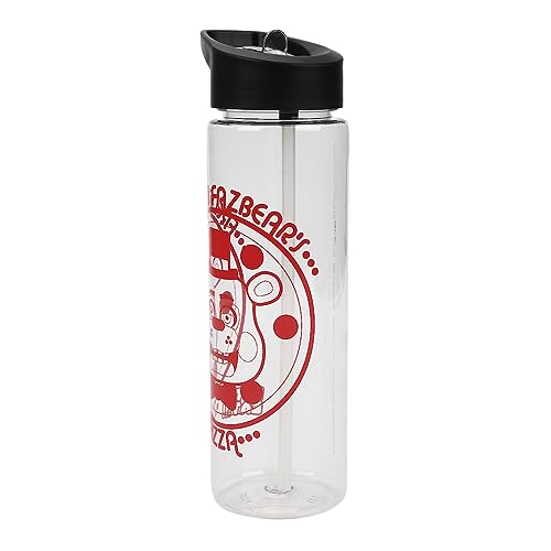 Five Nights At Freddy's Red Transparent 24 Ounce BPA-Free UV Plastic Water Bottle