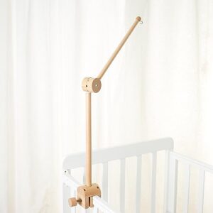 wooden crib mobile arm | baby crib mobile arm wooden holder | rotatable adjustable anti slip attachment clamp for sturdy mobile hanger (only arm)