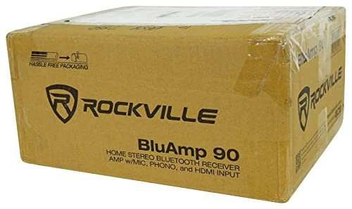 Rockville BLUAMP 90 Home Stereo Bluetooth Receiver Amp w/Mic+Phono+HDMI Input