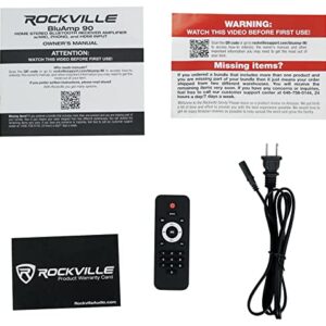 Rockville BLUAMP 90 Home Stereo Bluetooth Receiver Amp w/Mic+Phono+HDMI Input