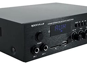 Rockville BLUAMP 90 Home Stereo Bluetooth Receiver Amp w/Mic+Phono+HDMI Input