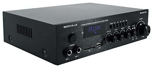 Rockville BLUAMP 90 Home Stereo Bluetooth Receiver Amp w/Mic+Phono+HDMI Input