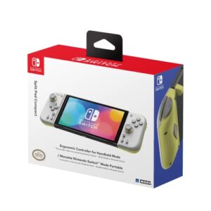 HORI Nintendo Switch Split Pad Compact (Light Gray & Yellow) - Ergonomic Controller for Handheld Mode - Officially Licensed by Nintendo