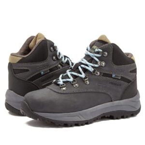 hi-tec altitude vi i wp leather waterproof women's hiking boots, trail and backpacking shoes - dark grey, 6.5 wide