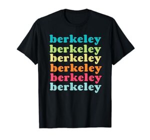 berkeley california (ca) colorful repeating text t-shirt