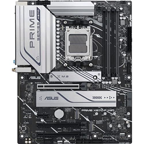 ASUS Prime X670-P WiFi Socket AM5 (LGA 1718) Ryzen 7000 ATX Motherboard(DDR5,Three M.2 Slots, USB 3.2 Gen 2x2 Type-C®, USB4® Support, WiFi 6 and 2.5Gb Ethernet)