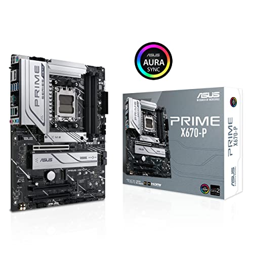 ASUS Prime X670-P Socket AM5 (LGA 1718) Ryzen 7000 ATX Motherboard(DDR5, 3xM.2 Slots, USB 3.2 Gen 2x2 Type-C®, USB4® Header, and 2.5Gb Ethernet)