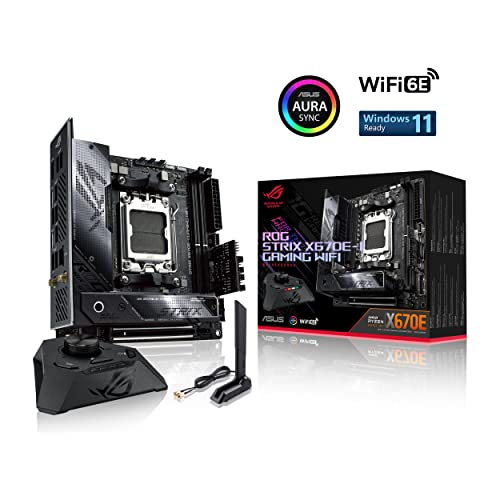 ASUS ROG STRIX X670E-I GAMING WIFI 6E Socket AM5 (LGA 1718) Ryzen 7000 mini-ITX gaming motherboard (PCIe 5.0,DDR5,10+2 power stages,ROG Strix Hive, EZ mode PBO button,2xM.2 slots, 2xUSB4® Type-C port)