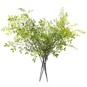 melorca&guilla artificial plants,4pcs 43.3" green nandina faux branches for vase,faux greenry stems fake plants for shop garden office home décor