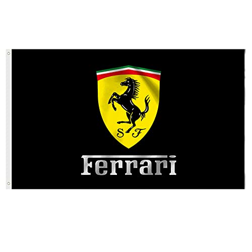 LuceSì Ferrari Racing Flag,3x5ft Car Banner with 2 Brass Grommets for College Dorm Decor, Outdoor, Gift, Indoor, Garage, Home,House