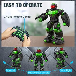 STEMTRON Robot Toys for Kids, Programmable Remote Control Robot with Intelligent Gesture Sensing, Recharge, Singing & Dancing Mode, Launcher