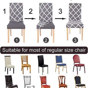 Removable Dining Chair Cover Seat Slipcover for Dining Room,Ceremony,Banquet Wedding Party HM32 4PCS