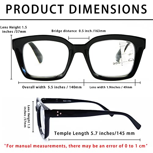 HIYANJN 3 Pack Progressive Multifocal Reading Glasses for Women Men Oprah style Blue Light Blocking Spring Hinger Readers 1.75