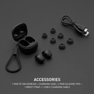 ADV. 500 True Wireless Earbuds, World's Smallest Wireless BT 5.2 Earphones Wide-Range Connection, Touch Control, Built-in Mic, Powerful Sound with Deep Bass [Black]