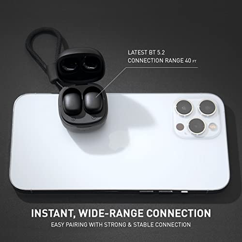 ADV. 500 True Wireless Earbuds, World's Smallest Wireless BT 5.2 Earphones Wide-Range Connection, Touch Control, Built-in Mic, Powerful Sound with Deep Bass [Black]