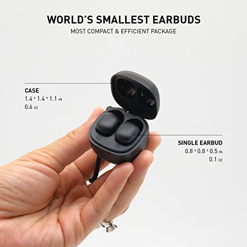 ADV. 500 True Wireless Earbuds, World's Smallest Wireless BT 5.2 Earphones Wide-Range Connection, Touch Control, Built-in Mic, Powerful Sound with Deep Bass [Black]