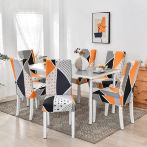 Geometry Dining Chair Cover Christmas Pattern Stretch Removable Elastic Seat Cover Used for Wedding Party Kitchen Office LQ24 2PCS