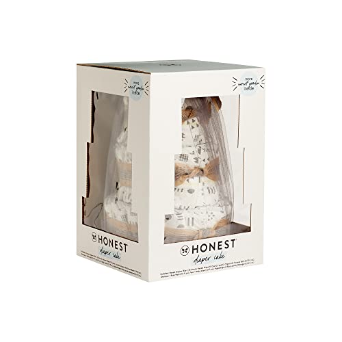 The Honest Company Diaper Cake | Clean Conscious Diapers, Baby Personal Care, Plant-Based Wipes | Pattern Play | Regular, Size 1 (8-14 lbs), 35 Count