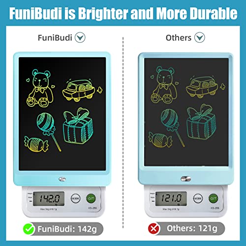 FuniBudi Kids Tablet 10in LCD Writing Tablet Toys for 3 4 5 6 7 8-10 Year Old Girls Boys Airplane Travel Essentials Kids Board Games Chrismas Birthday Drawing and writting Tablet Sensory Toys(Blue)