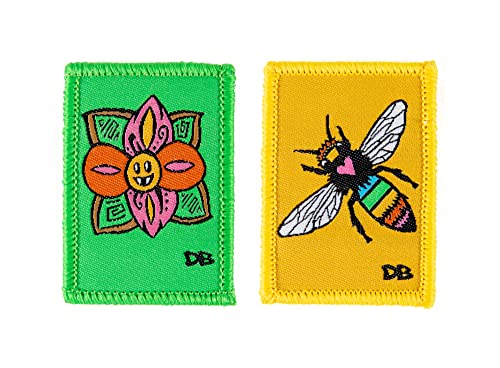 Dime Bags Interchangeable Accessory Patches | Removable Patches for Dime Bags Customization | 2-Pack (Pollination Station)