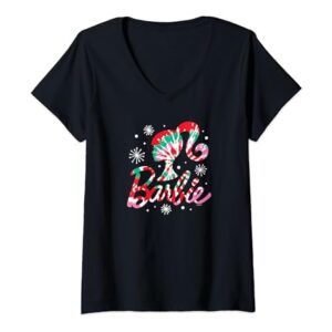 Barbie - Barbie Holiday Tie Dye Logo V-Neck T-Shirt