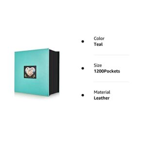 Hongxing Photo Album 4x6 1200 Pockets Photos, Extra Large Capacity Family Wedding Picture Albums Holds 1200 Horizontal and Vertical Photos (1200Pockets, Teal)