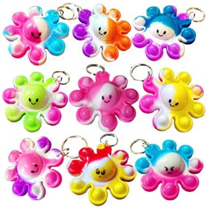 30 packs octopus push fidget bubble bulk mini pop keychain fidget for teens and kids,halloween party favors，birthday supplies and classroom student prizes gift