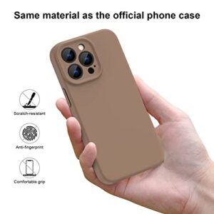 MAXCURY Case for iPhone 14 Pro, Liquid Silicone Protective Gel Rubber Phone Cover 6.1 Inch, Shockproof Anti-Scratch Full Body Bumper Camera Protection Cover for 3 Apple 14Pro (Autumn Khaki)