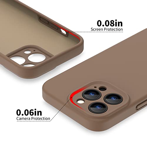 MAXCURY Case for iPhone 14 Pro, Liquid Silicone Protective Gel Rubber Phone Cover 6.1 Inch, Shockproof Anti-Scratch Full Body Bumper Camera Protection Cover for 3 Apple 14Pro (Autumn Khaki)