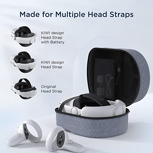 KIWI design Head Strap and Carrying Case Compatible with Quest 2