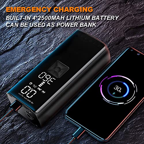 KIMHI Tire Inflator Portable Air Compressor,150PSI Portable Tire Inflator for Car,10000mAh Battery,2X Faster Inflation Electric Air Pump with Digital Pressure,Emergency Lights,Fits Cars,Motorcycle,Bal