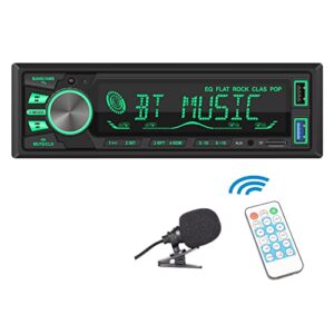 yzkong single din car radio receiver bluetooth car stereo with brightness adjustable fm/am radio mp3 player usb sd aux port built-in microphone, hands-free calling, app remote control