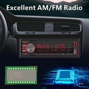 YZKONG Single Din Car Radio Receiver Bluetooth Car Stereo with Brightness Adjustable FM/AM Radio MP3 Player USB SD AUX Port Built-in Microphone, Hands-Free Calling, APP Remote Control