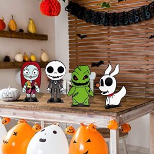 Halloween Table Decorations Nightmare Before Christmas Wooden Sign Jack Skellington and Sally Table Centerpieces for Home Holiday Party