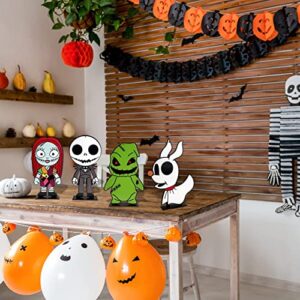 Halloween Table Decorations Nightmare Before Christmas Wooden Sign Jack Skellington and Sally Table Centerpieces for Home Holiday Party