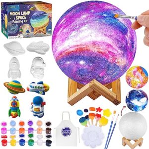 Paint Your Own Moon Lamp Kit, Halloween Gifts DIY Space Moon Night Light, Art Supplies Arts & Crafts Kit, Arts and Crafts for Kids Ages 8-12, Toys Girls Boy Birthday Gift Ages 3 4 5 6 7 8 9 10 11 12+