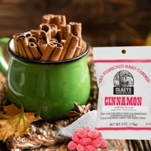 Cinnamon Hard Candy Bundle. Includes Three-6 Oz Bags of Claeys Old Fashioned Cinnamon Candy. Claeys Old Fashioned Hard Candy is Fat Free! Comes With a BELLATAVO Fridge Magnet!