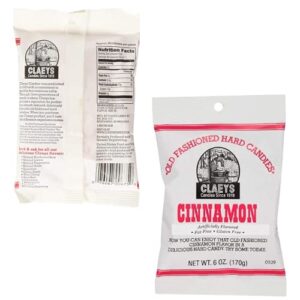 Cinnamon Hard Candy Bundle. Includes Three-6 Oz Bags of Claeys Old Fashioned Cinnamon Candy. Claeys Old Fashioned Hard Candy is Fat Free! Comes With a BELLATAVO Fridge Magnet!