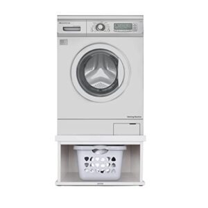 ivation | wooden laundry pedestal for washer & dryer, made to fit all machines - whirlpool, lg, ge, samsung, and more, made of durable solid wood material, 33.86” x 29.92”