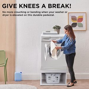 Ivation | Wooden Laundry Pedestal for Washer & Dryer, Made to Fit All Machines - Whirlpool, LG, GE, Samsung, and More, Made of Durable Solid Wood Material, 33.86” x 29.92”