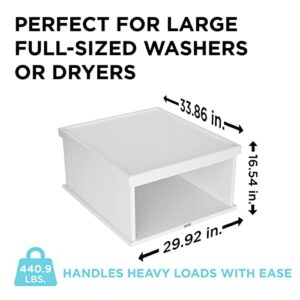 Ivation | Wooden Laundry Pedestal for Washer & Dryer, Made to Fit All Machines - Whirlpool, LG, GE, Samsung, and More, Made of Durable Solid Wood Material, 33.86” x 29.92”