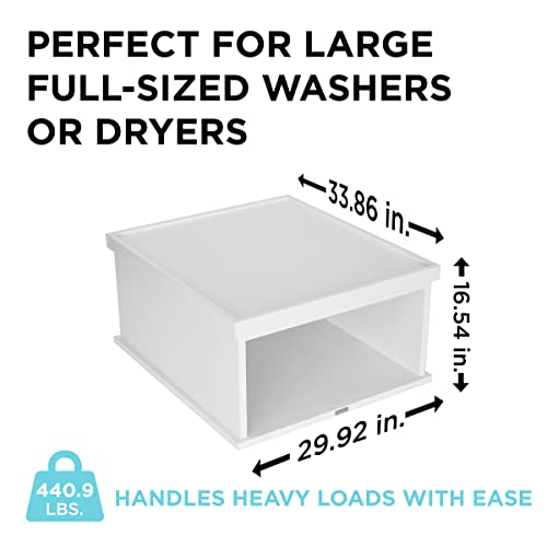 Ivation | Wooden Laundry Pedestal for Washer & Dryer, Made to Fit All Machines - Whirlpool, LG, GE, Samsung, and More, Made of Durable Solid Wood Material, 33.86” x 29.92”