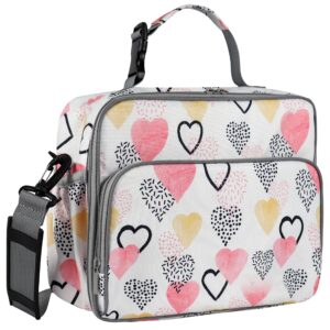 mesa lunch bag for kids - kids lunchbox for school, daycare, kindergarten - insulated lunch box for girls & boys (heart)