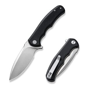 civivi mini praxis folding pocket knife, 2.98" d2 steel blade g10 handle small edc knife with pocket clip for men women, sharp camping survival hiking knives c18026c-2