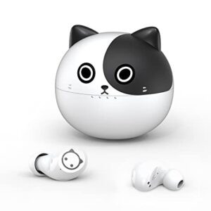 Adorable Kids Earbuds - Kids Wireless Earbuds for Small Ears - Milk Cat Earbuds with Mic and Noise Cancelling, Best Christmas, Halloween and Birthday Gifts for Kids, Friends, Family and Adults
