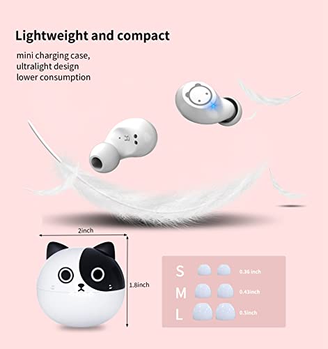 Adorable Kids Earbuds - Kids Wireless Earbuds for Small Ears - Milk Cat Earbuds with Mic and Noise Cancelling, Best Christmas, Halloween and Birthday Gifts for Kids, Friends, Family and Adults