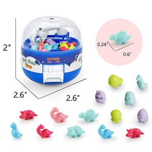 Mini Claw Machine for Kids&adults,Space Blue,24 Tiny prizes,Dinosaur Miniature Things,Surprise Birthday Gifts Toys cheap for 3 4 5 6 7 8 Years Old,Handheld dino stuff in little small unwrappable