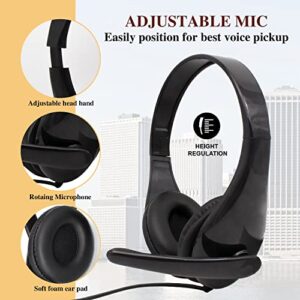 AVOVA USB Computer Headset with Microphone Wired Stereo Headphones,Call Center Headsets with Mic,Corded Desktop Headphone Light Weight for Online Course/Office/Telework/Home/PC