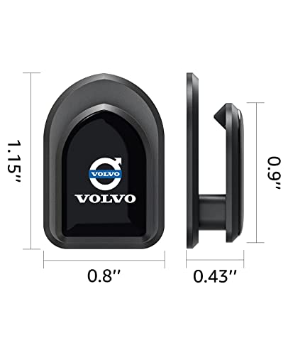 YABOO Car Sticky Hooks for Dashboard,Car Sticky Hanger with Logo,3M Self-adhesive Hooks Organizer for Key/USB Cable/Earphone,Compatible with Volvo XC40 XC60 XC90 V90 V60 S90 S60 2016-2020 2021 2022